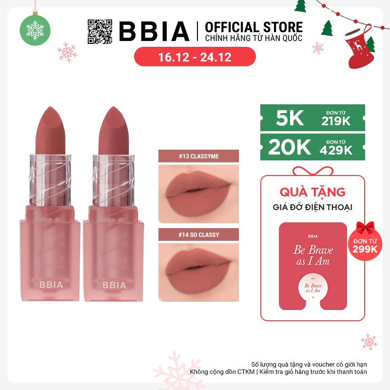 Son thỏi Bbia Last Powder Lipstick Classy Edition (2 màu) 3.5g - Bbia Official Store
