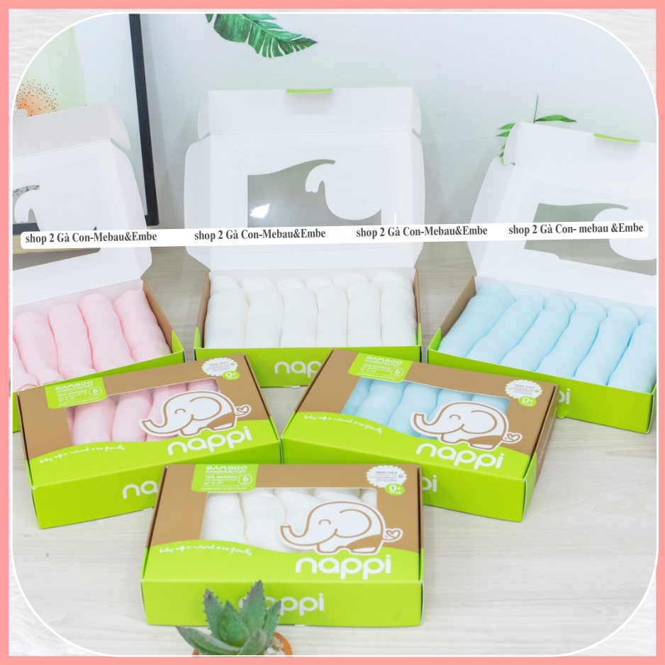 Hộp 6 khăn sữa sợi tre cho bé hiệu-Napii mềm mại
