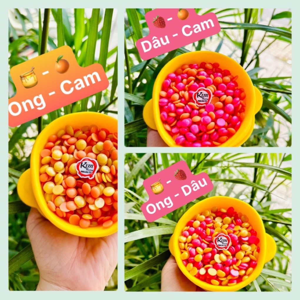 100g Sáp wax nóng hard beans wax Cao cấp tặng que wax