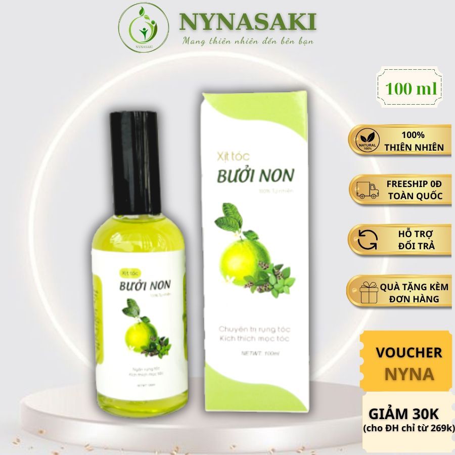 Xịt mọc tóc bưởi non - xịt dưỡng tóc hương nhu thảo dược kích thích mọc tóc, ngăn ngừa rụng tóc, mượt tóc 100ml