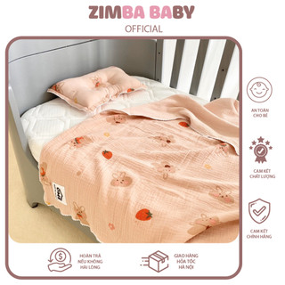 Set Chăn Gối Vải Xô OME Cao Cấp Đa Năng Siêu Mềm, họa tiết xinh xắn OME cho bé sơ sinh đến 6 tuổi Chính hãng OME