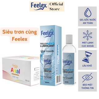 Combo trơn trượt Bao cao su hậu môn Feelex Anal + Gel bôi trơn quan hệ Feelex Lubricant siêu trơn