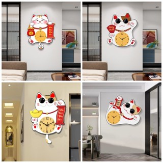  Đồng Hồ Treo Tường Mèo Thần Tài  Thu Hút Tài Lộc May Mắn Trang trí Phòng Khách  Phòng Ngủ  Cửa hàng  Spa  SHop 