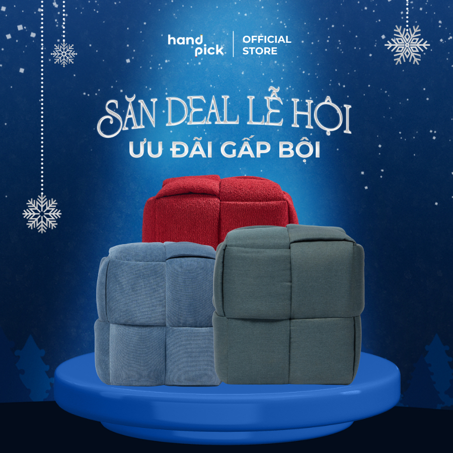 Ghế đôn Sofa vuông DANDAN 40x40x40cm, bọc nệm vải cao cấp, êm cái nhiều màu sắc - Handpick Concept