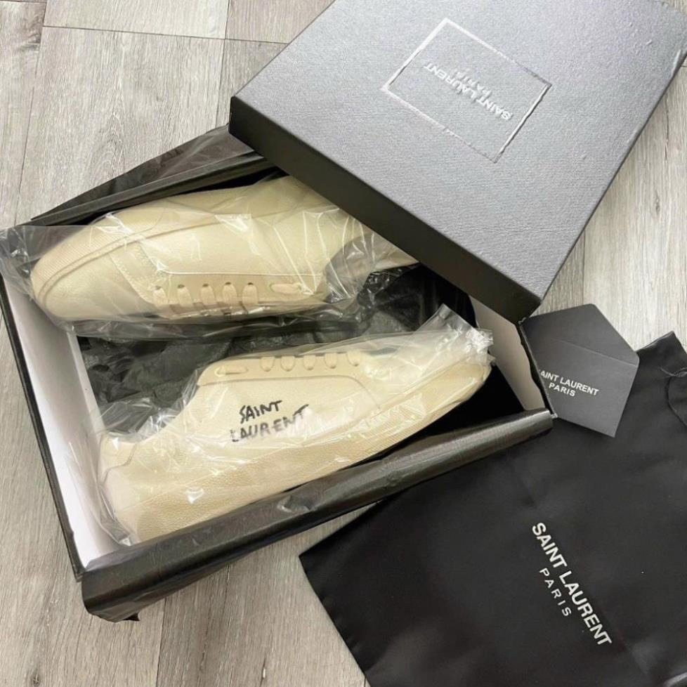 Giày vải saint laurent paris, giày ysl màu kem vải canvas bản sieu cấp, đủ size nam nữ-giay360