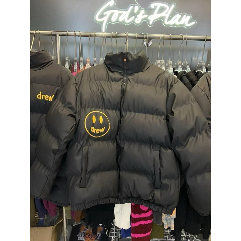 Áo phao - Drew House - Mascot hình mặt cười black