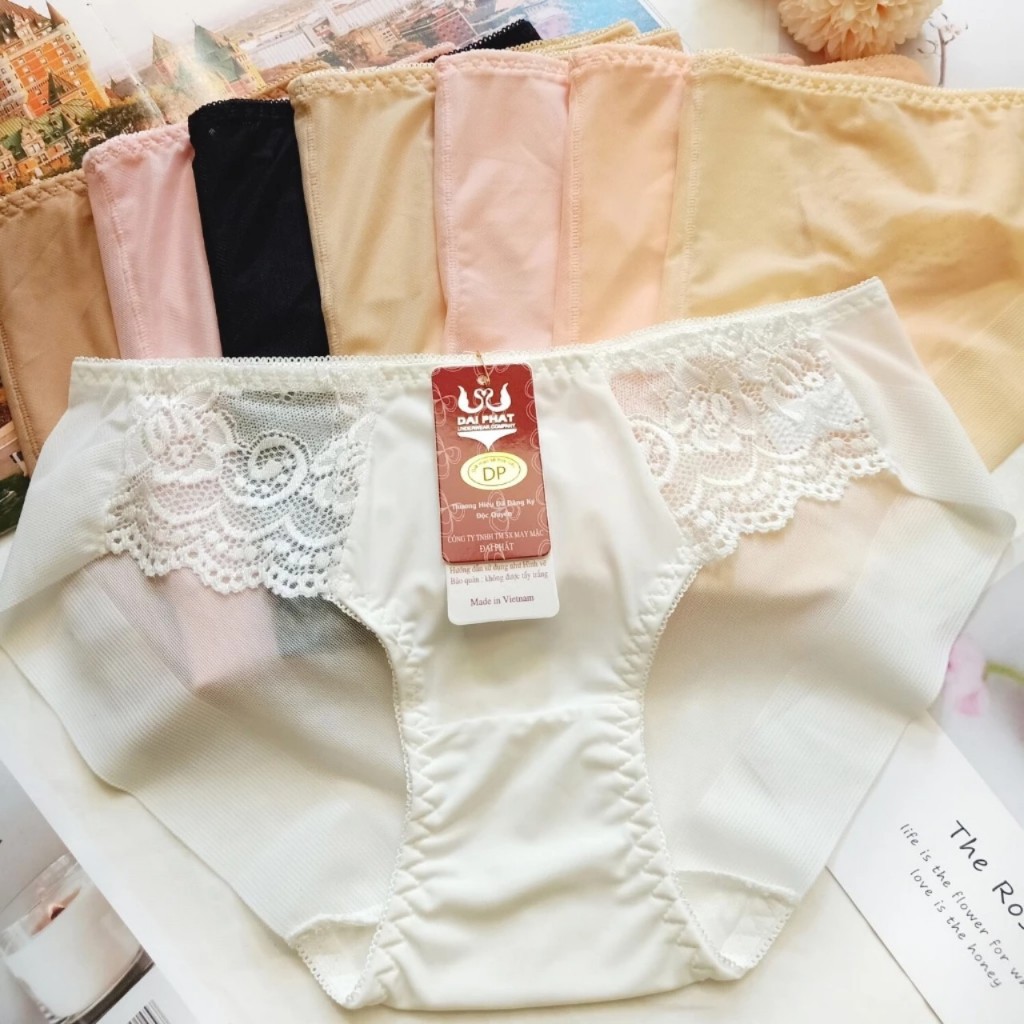 Quần lót nữ thun lạnh cao cấp su đúc phối ren lưới xuyên thấu mềm mại