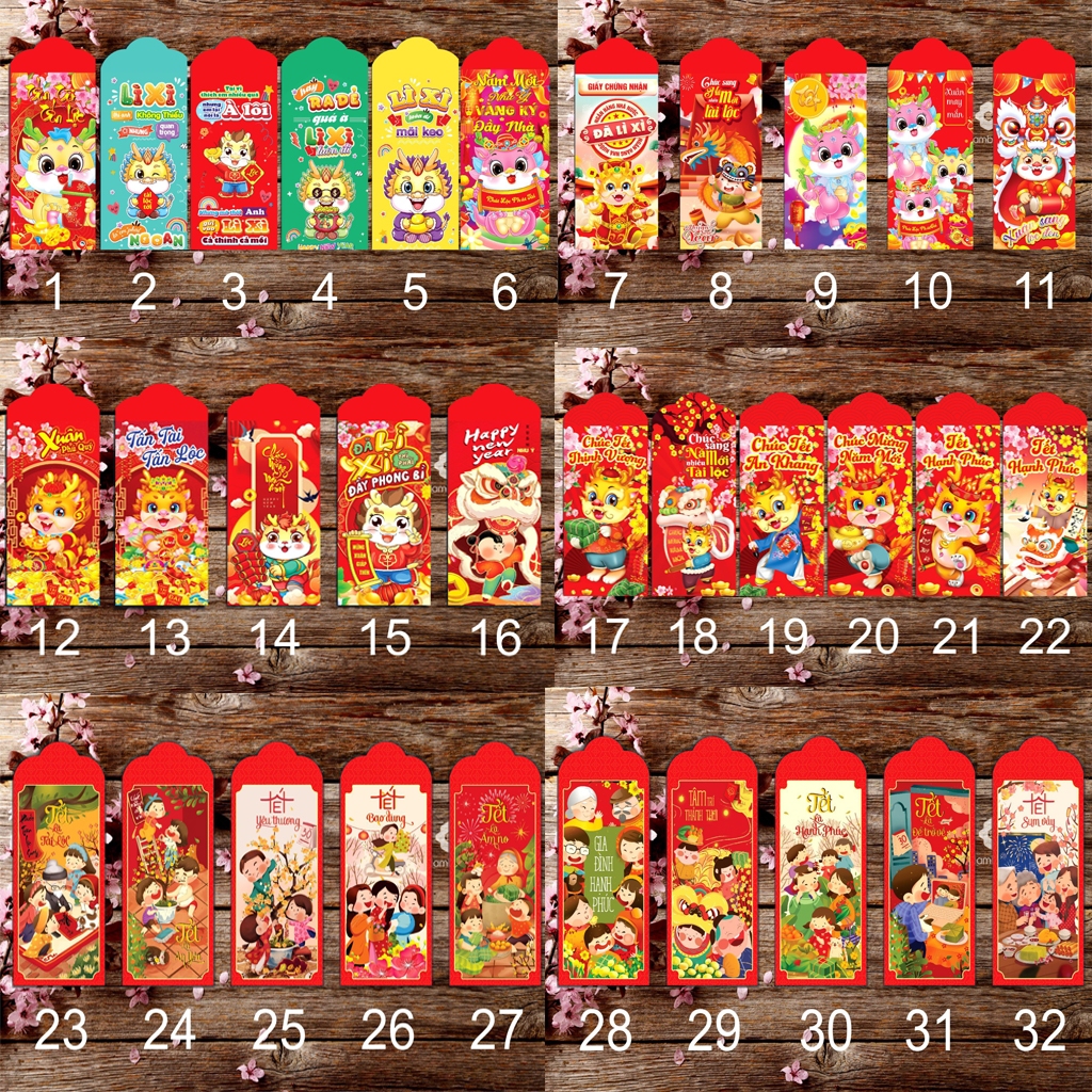 Lì xì tết 2024 - 50 bao lì xì tết đẹp độc lạ với hơn 123 mẫu lì xì tết truyền thống và hottrend năm Giáp Thìn