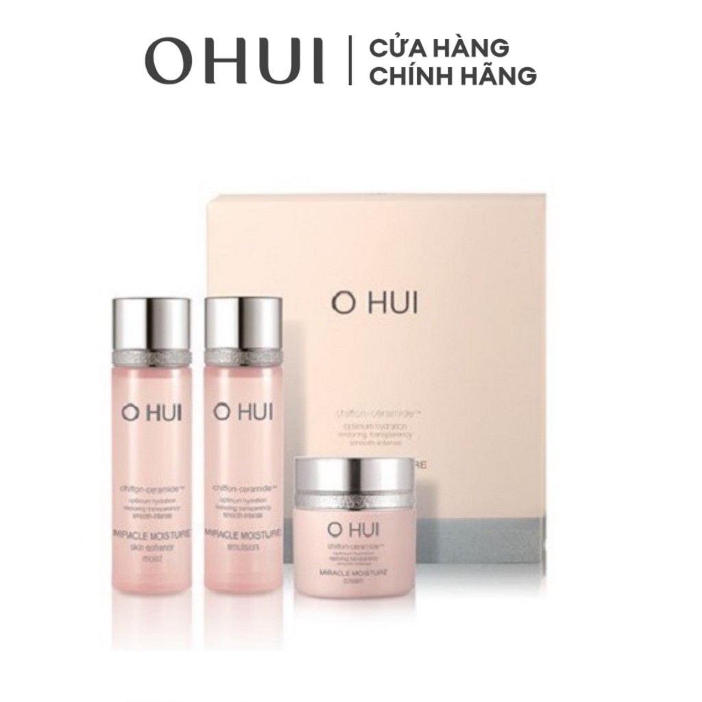 [HB Gift] Bộ dưỡng ẩm chống lão hóa 3 món OHUI Miracle Moisture 3pcs 47ml