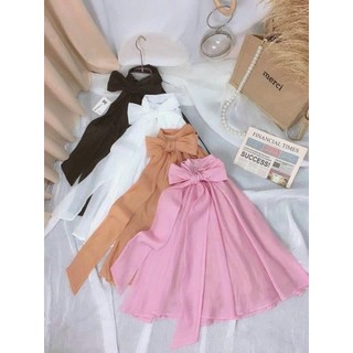 Áo voan kính sát nách cột nơ ( nơ dây rời)