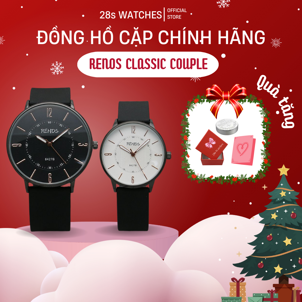 Đồng hồ cặp đôi RENOS CLASSIC COUPLE dành cho nam nữ, quà tặng cho cặp đôi cao cấp, thời trang MS27