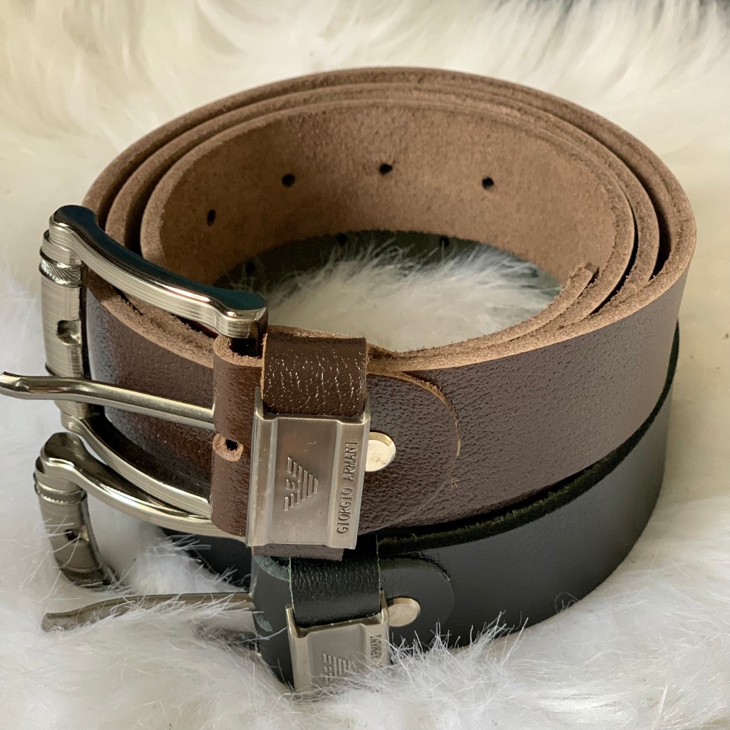 Combo 2 Dây Thắt Lưng Nam Da Bò Thật Nguyên Miếng Cao Cấp Thời Trang Tặng Kèm Cây Đục Lỗ Độ Bền Trên 10 Năm