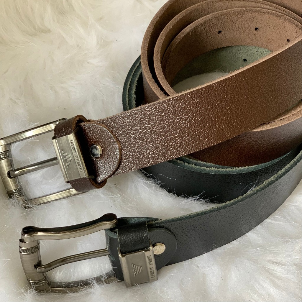 Combo 2 Dây Thắt Lưng Nam Da Bò Thật Nguyên Miếng Cao Cấp Thời Trang Tặng Kèm Cây Đục Lỗ Độ Bền Trên 10 Năm