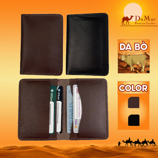 Ví đựng thẻ mini Du Mục da bò trơn may thủ công VGB006
