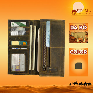 Ví dài để tiền đựng thẻ louis du mục da bò sáp vdb004