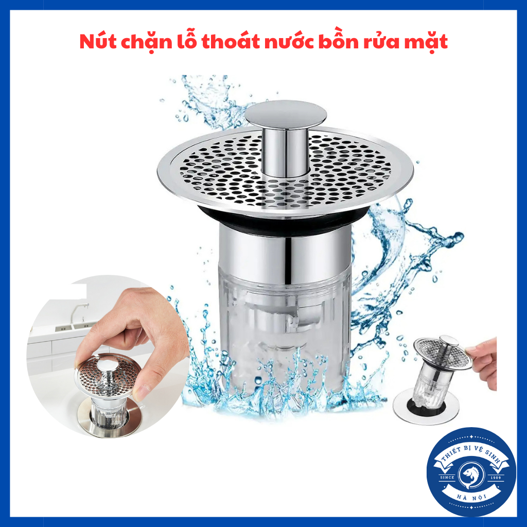 Nắp ấn xả chống mùi cho Lavabo chậu rửa mặt bằng đồng, nút chặn lỗ thoát nước bồn rửa mặt nhà tắm cao cấp - PK171