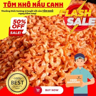 Tôm khô loại nhỏ Cà Mau loại bình dân, chuyên nấu canh, nấu nước dùng, kho rim. vệ sinh an toàn thực phẩm thientustoret