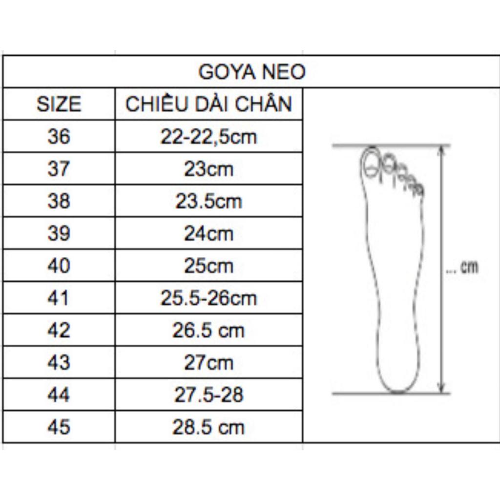 Giày thể thao chạy bộ nam nữ Goya Neo năm 2024 màu đen trắng