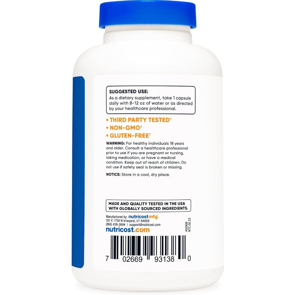 VITAMIN - NUTRICOST - APPLE CIDER VINEGAR - 500MG X 240 Viên uống bổ sung giấm táo hỗ trợ giảm cân, tiêu hóa từ Mỹ