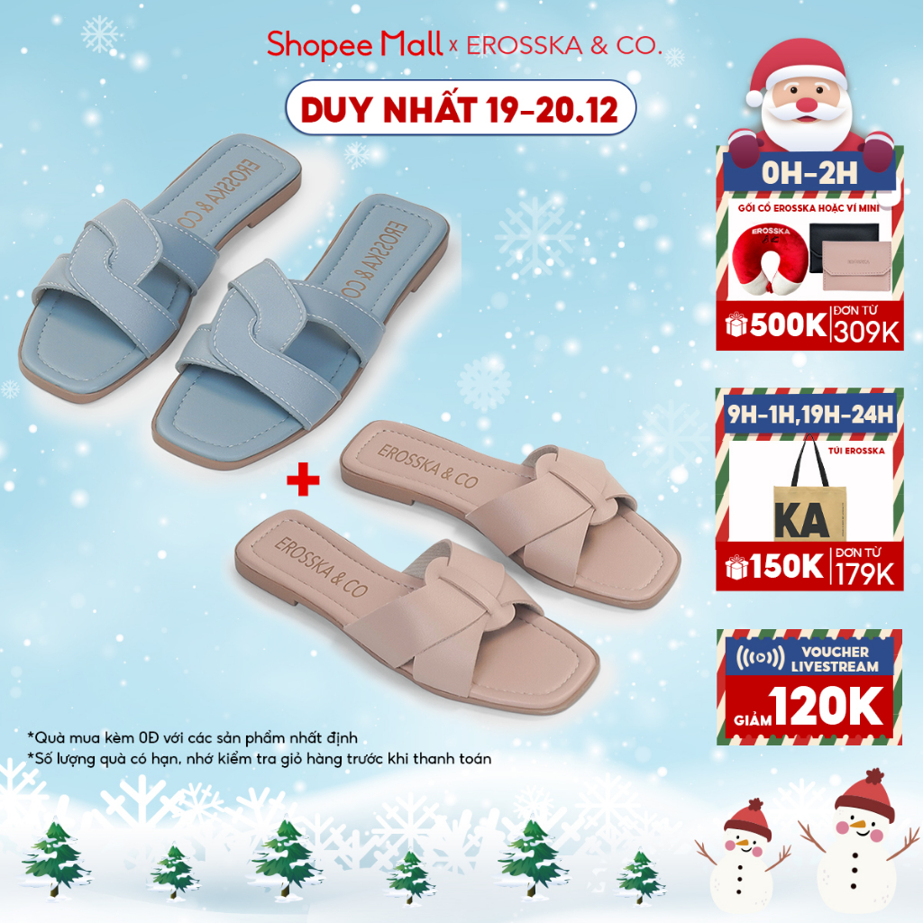 Combo 2 đôi dép bệt thời trang Erosska siêu ưu đãi _ DE6465