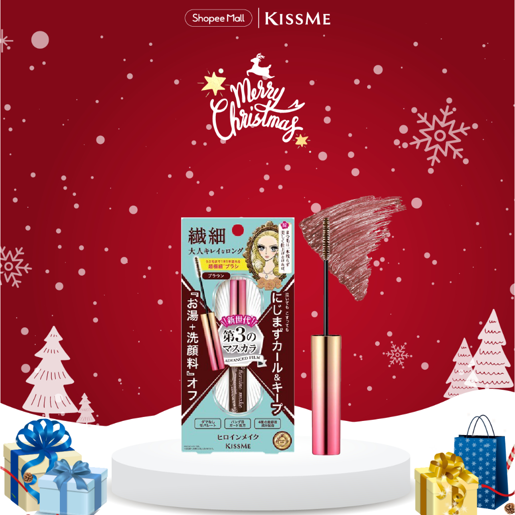 Mascara Nâng Cong Mi Và Dài Tơi Mi Dạng Màng Film Kissme Heroine Make Advanced Film & Curl Chuốt Mi Nâu (6g)