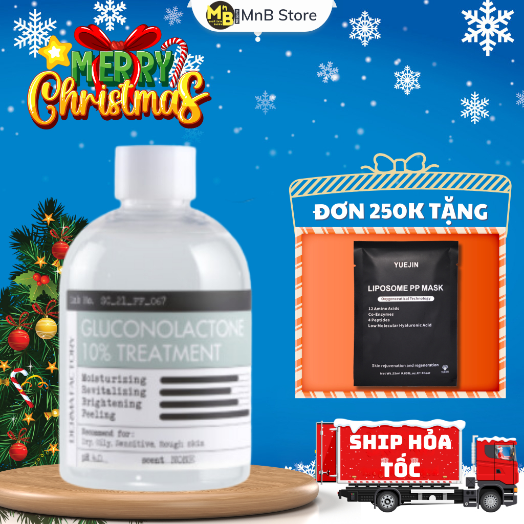 Nước Cân Bằng Tẩy Tế Bào Chết PHA Sáng Mịn Da Derma Factory Gluconolactone 10% Treatment Toner 250ml Hàn Quốc