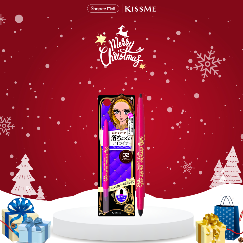 Bút Chì Sáp Kẻ Mí Dạng Xoay Kissme Heroine Make Quick Eyeliner Không Trôi