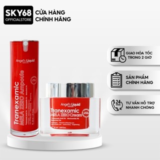 Combo 2 Sản Phẩm Giảm Thâm Nám Chuyên Biệt Angel's Liquid Tranexamic Mela Zero (Tinh Chất Đỏ 30ml + Kem Đỏ 50ml)