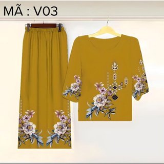 M1-ĐỒ BỘ TRUNG NIÊN cao cấp chất lụa mềm mại thoải mái tặng bà tặng mẹ rất ý nghĩa