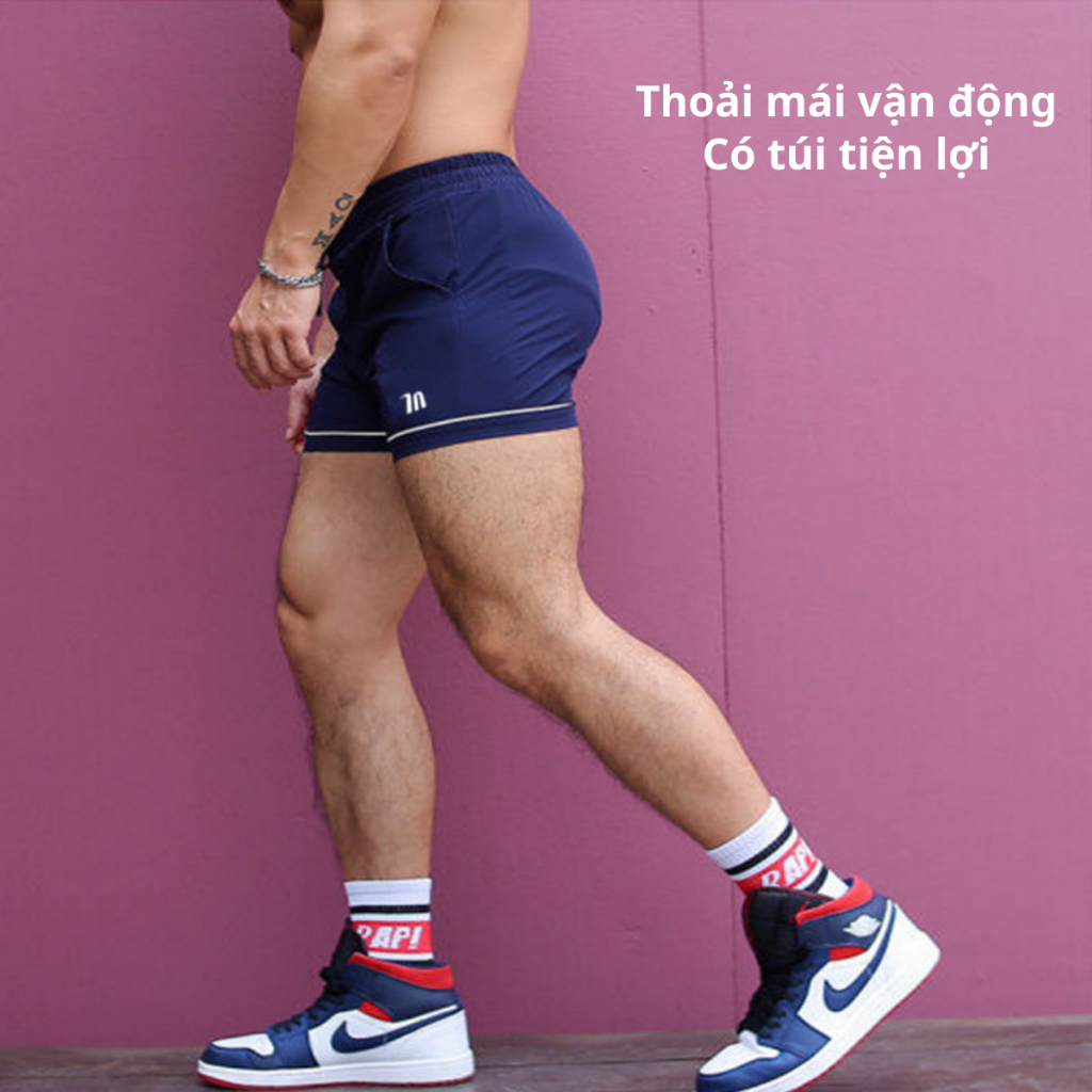 Quần Short Đùi Ngắn Rookie Tập Gym, Chạy Bộ, Đạp Xe, Thể Thao Nam Q001