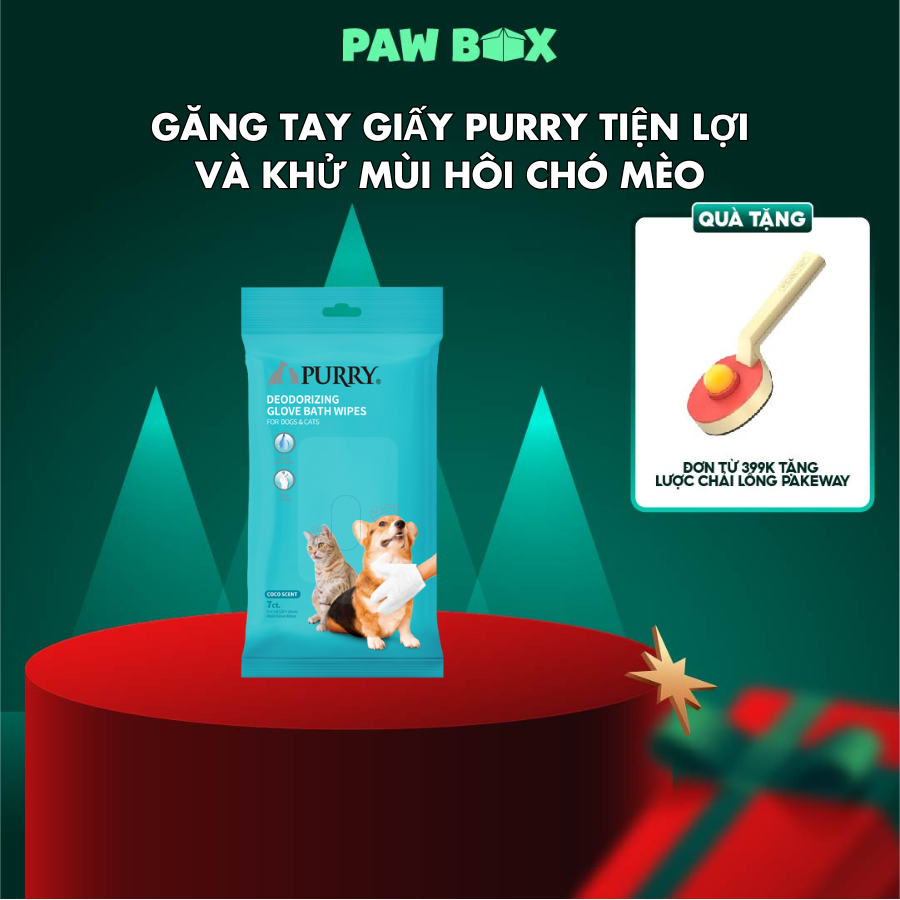Găng tay giấy Purry tiện lợi và khử mùi hôi cho chó mèo hương nước hoa dễ chịu