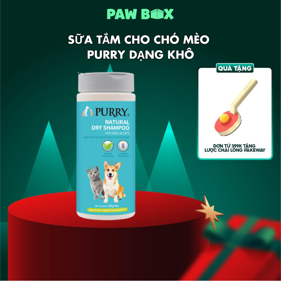 Sữa tắm cho chó mèo dạng khô Purry làm sạch lông giữ mùi thơm được lâu