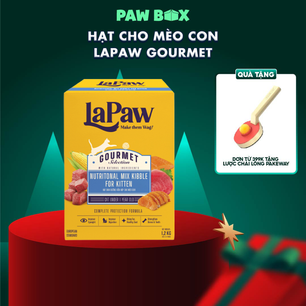 Hạt cho mèo con laPaw Gourmet hỗn hợp dinh dưỡng chuẩn Âu hộp 1,2Kg