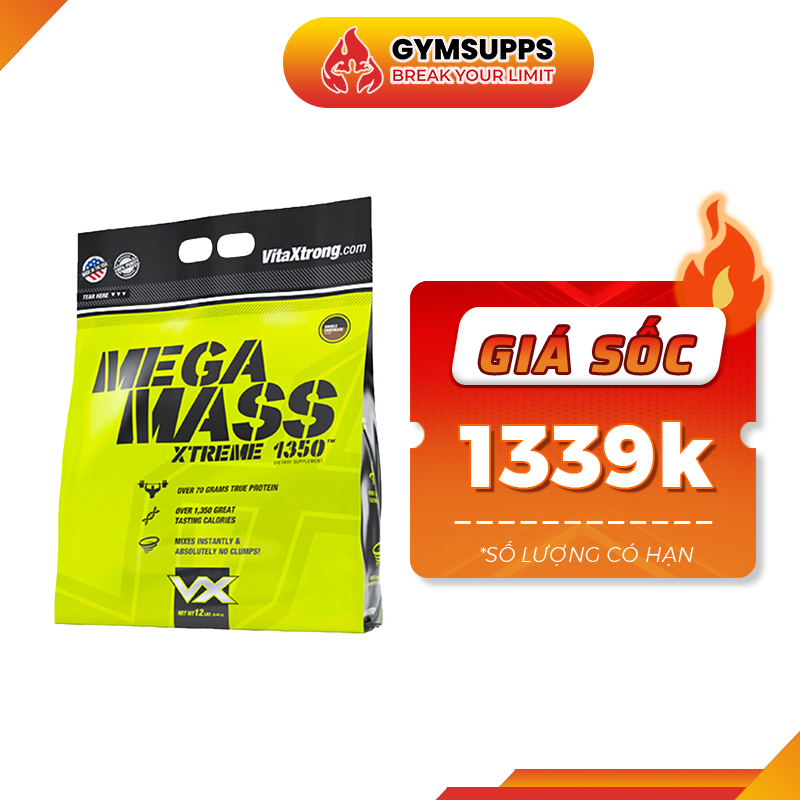 Sữa Dinh Dưỡng Tăng Cân Nhanh VitaXtrong Mega Mass 12lbs (5.6 kg) Authentic 100% Chính Hãng