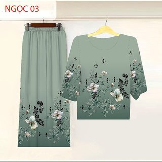 M2- SÉT BỘ TẶNG MẸ TẶNG BÀ chất lụa mềm mịn mát mặc cực thích ạ