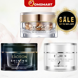 Kem dưỡng Eaoron đêm ngọc trai Shining Cream, Kem ngày tinh thể sáng da Crystal White Brightening, Serum SW