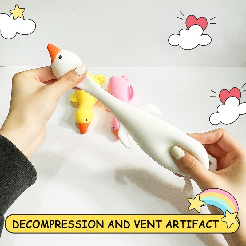 Đồ Chơi Nắn Bóp Đàn Hồi Giảm Stress Hình Chú Vịt Dễ Thương