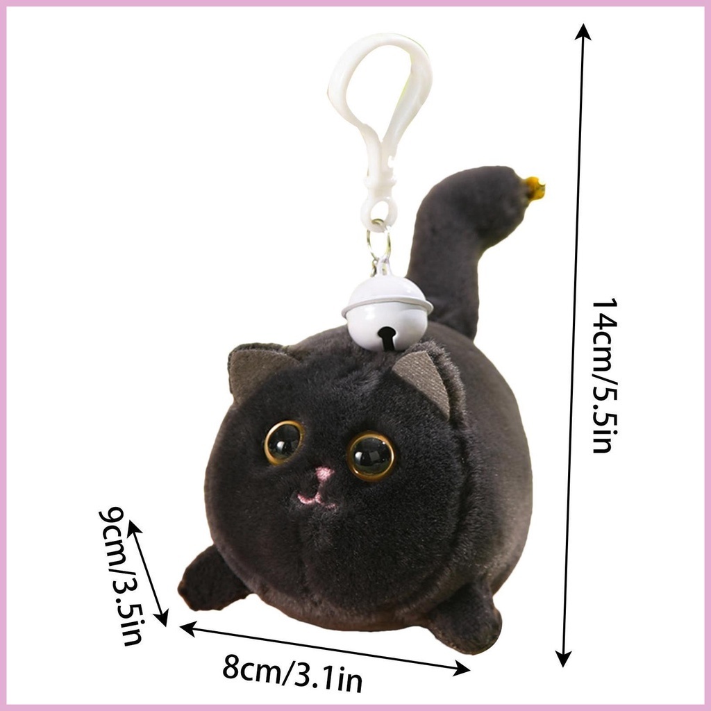 Thú Nhồi Bông Lên Dây Cót Hình Chú Mèo Cute Giảm Stress Vui Nhộn Làm Quà Tặng Móc Khóa