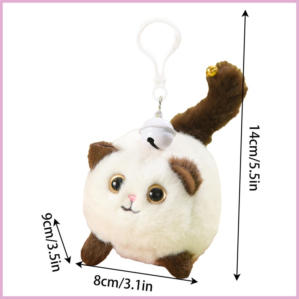 Thú Nhồi Bông Lên Dây Cót Hình Chú Mèo Cute Giảm Stress Vui Nhộn Làm Quà Tặng Móc Khóa