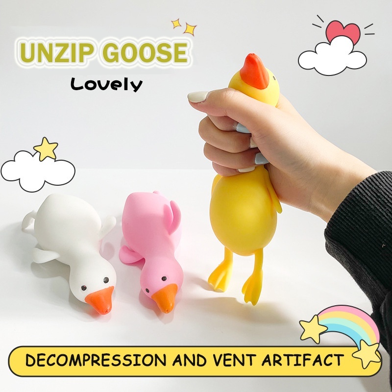 Đồ Chơi Nắn Bóp Đàn Hồi Giảm Stress Hình Chú Vịt Dễ Thương
