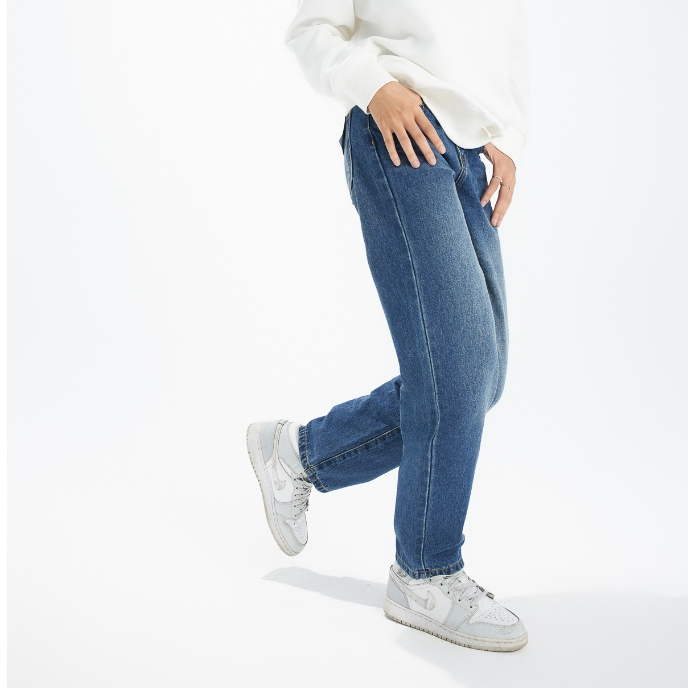 Quần Jeans BOO Unisex In Logo Essential Dáng Baggy