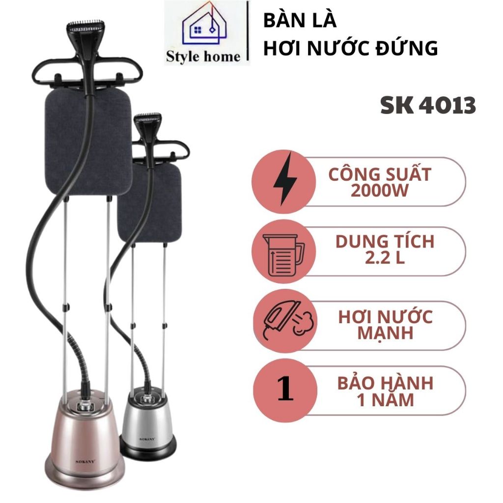 Bàn là hơi nước SOKANY SK4013 Công suất lớn 2000W, dung tích 2.2l Hàng chính hãng  - Bảo Hành 12 tháng