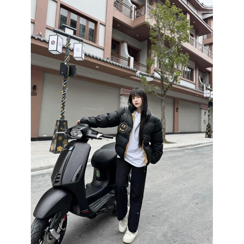 Áo phao - Drew House - Mascot hình mặt cười black