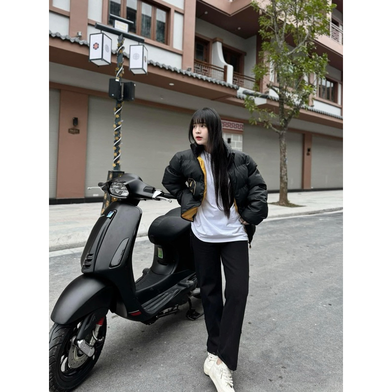 Áo phao - Drew House - Mascot hình mặt cười black