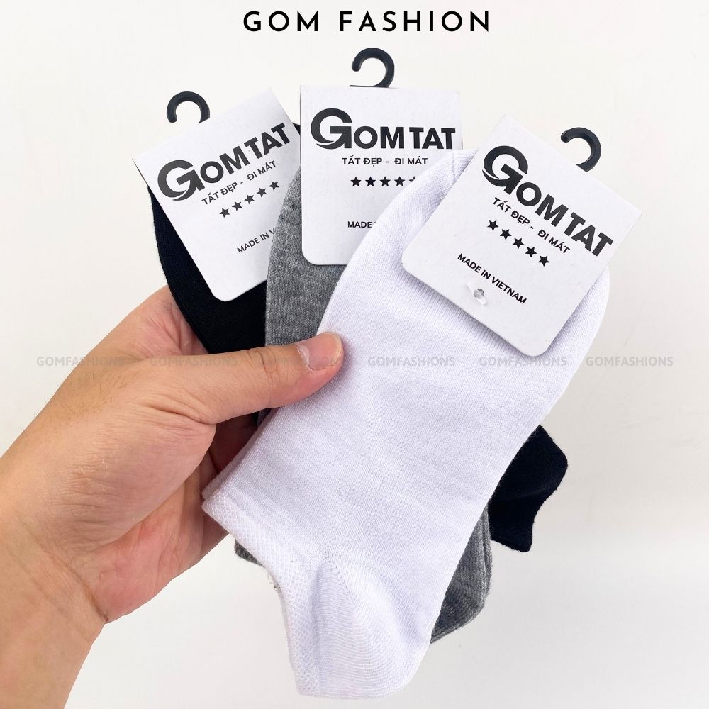 Tất vớ nam nữ cổ ngắn GOMTAT mềm mỏng thoáng mát, chất liệu cotton chuẩn xuất Nhật
