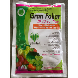 Phân bón lá cao cấp nhập khẩu trực tiếp từ gran foliar 20-20-20
