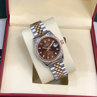 Đồng Hồ Nữ Rolex, Đồng Hồ Nữ Chính Hãng Japan Watch Dây Thép Đúc Đặc Demi Mặt Size 32mm Chống Nước