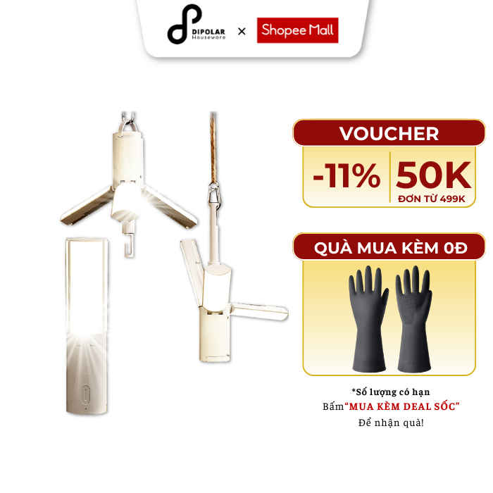 Đèn Led Tích Điện Cắm Trại Dã Ngoại Mini Cao Cấp DIPOLAR Dung Lượng Pin Lớn Có 3 Chế Độ Ánh Sáng Có Thể Gấp Gọn - DDL01