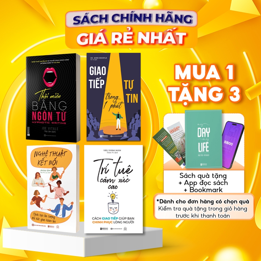 Bộ Sách Thôi Miên Bằng Ngôn Từ, Trí Tuệ Cảm Xúc Cao, Nghệ Thuật Kết Nối, Giao Tiếp Tự Tin Trong 1 Phút - Bizbooks