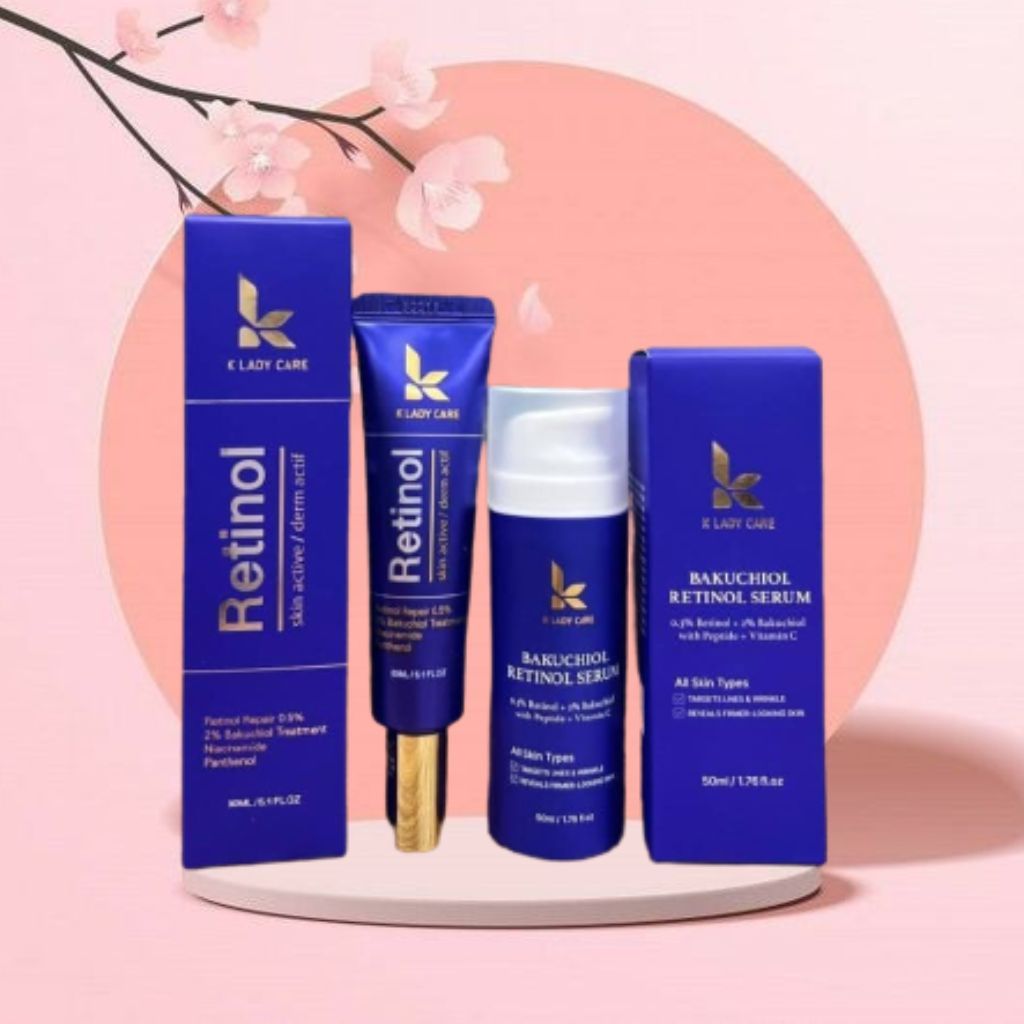 Bộ Đôi 2 Sản Phẩm : Kem Dưỡng Retinol & Serum Dưỡng Ngăn Ngừa Lão Hoá Căng Bóng Da K Lady Care . .
